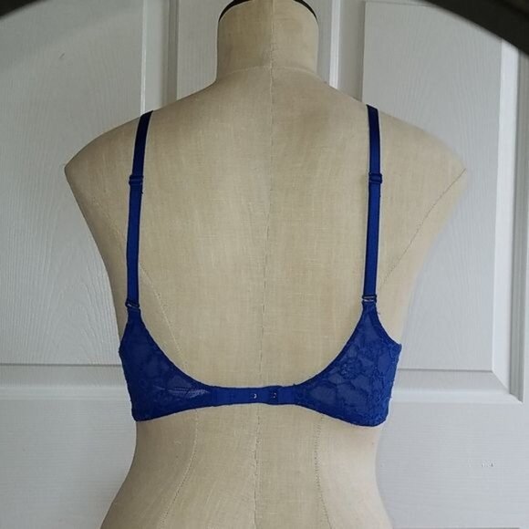 Bra Victoria's Secret Demi Cup Lace Lined Blue WOMEN'S WOMAN'S Size 32 C - Picture 3 of 7